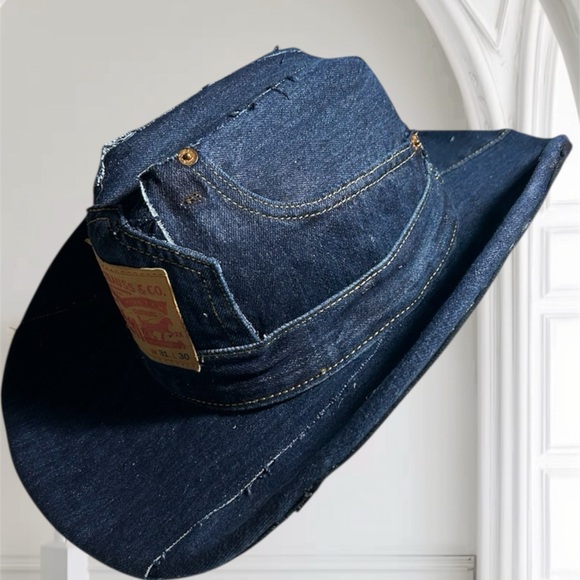 Levi's Blue Denim Western Hat - Picture 4 of 6